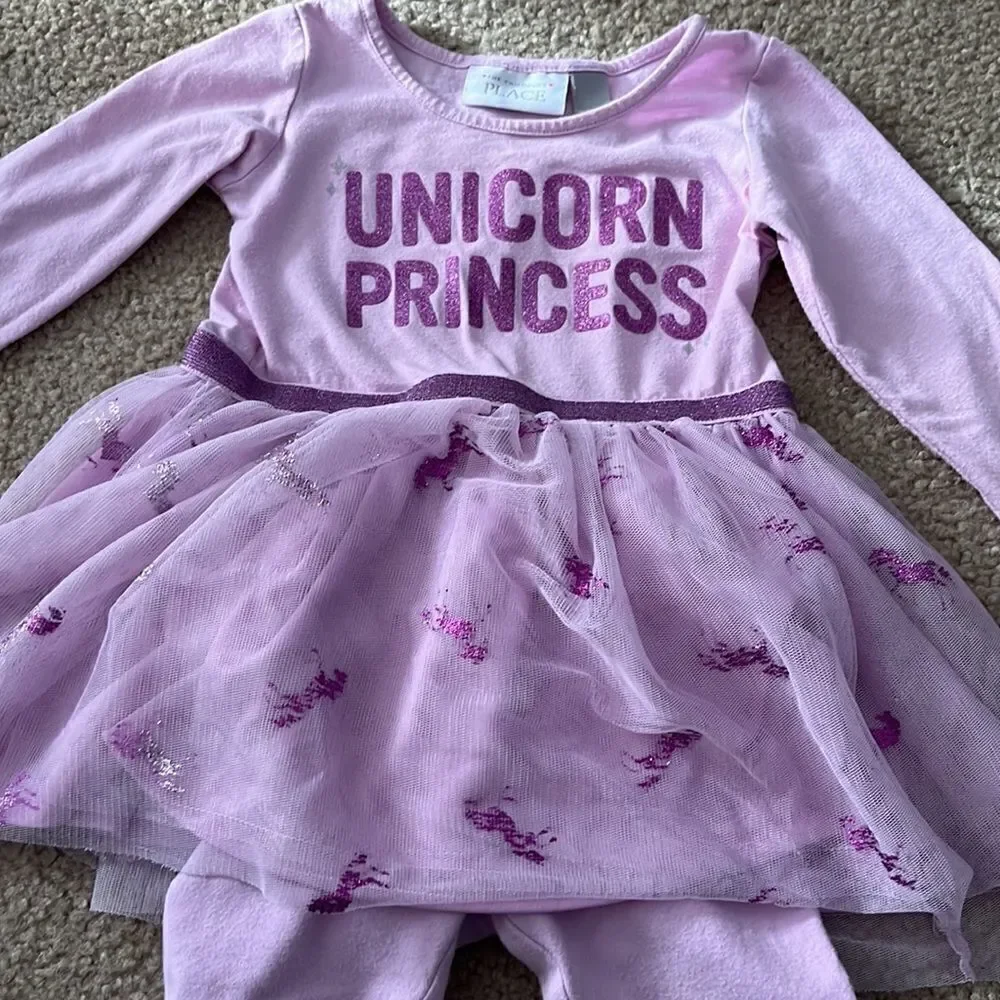 The Children’s Place Lilac Tunic Set with Tule Skirt- 12-24 months